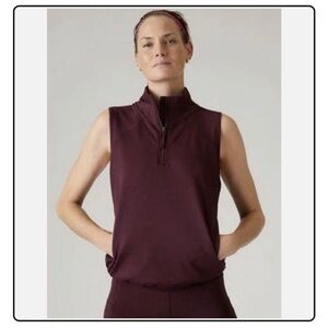Athleta Burgundy Quarter Zip Best sz S